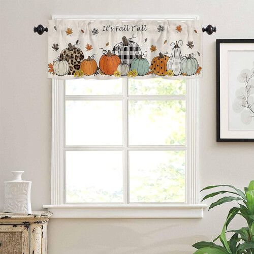 Fall Kitchen Valance 54x18 in Polyester Rod Pocket 2