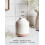 Boho Ceramic Vase 5.4in Rustic White Embossed 2