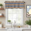 Orange Black White Stripe Valance 54x18in Polyester Rod 2