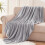 Fleece Throw Blanket 50x60 in Light Grey 3