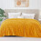 King Size Fleece Blanket – 3D Ribbed Stripe, Mustard 2