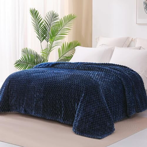 Κουβέρτα Fleece διπλού μεγέθους για κρεβάτι, 60x80 ίντσες κομψή βελούδινη μαλακή 2