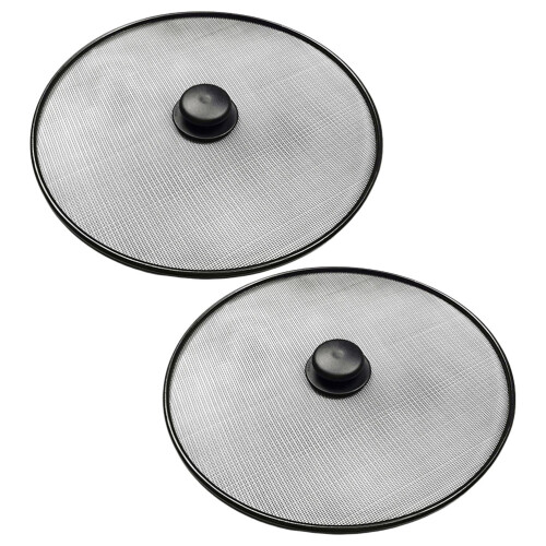 4Pièces Grille Antiéclaboussures Poêle Acier Noir Robuste 2