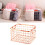 Rose Gold Wire Basket with Handle for Home Office Storage 3