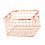 Rose Gold Wire Basket with Handle for Home Office Storage 5
