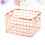 Rose Gold Wire Basket with Handle for Home Office Storage 7