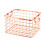 Rose Gold Wire Basket with Handle for Home Office Storage 8