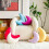 Fuchsia Moon Pillow Velvet Half-Moon Decorative Cushion 6