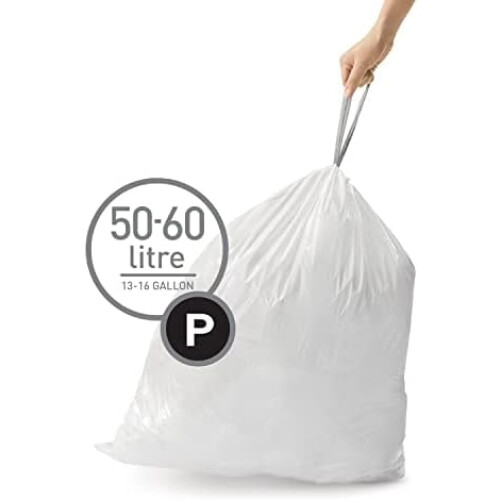 Code P Maßgefertigte Müllbeutel mit Kordelzug, 100er-Packung, 50–60 l 2