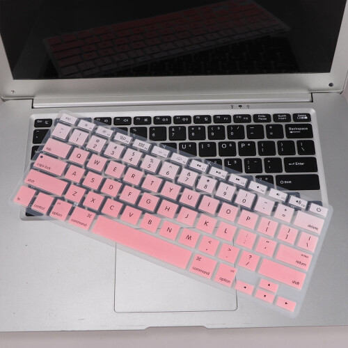 2 unidades de capa protetora para teclado, resistente e elegante, compatível com Pro Air A1466A1466A1502 (rosa) 2