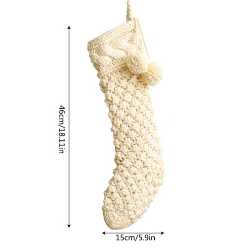 Extra Large 46cm White Knitted Christmas Stocking 2