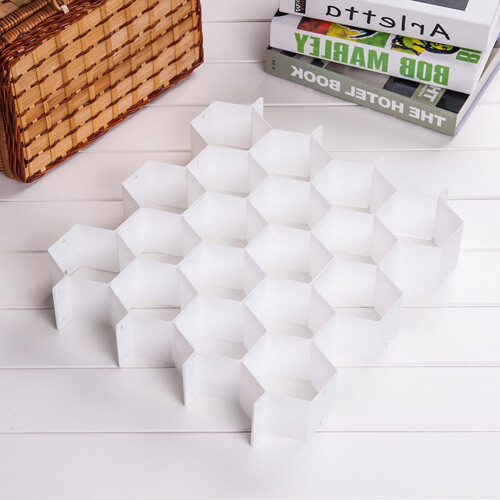 White Plastic Drawer Divider Set – Adjustable Organiser 1
