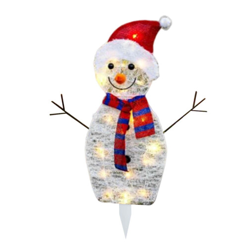 Decoração de boneco de neve para exterior com iluminação (1 peça) 1