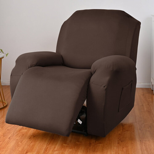 Stretch Recliner Chair Cover with Pockets – Polyester, 1
