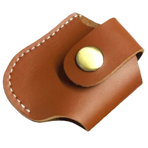 3Pièces Cuir Protection Briquet Marron Clair Usage 1