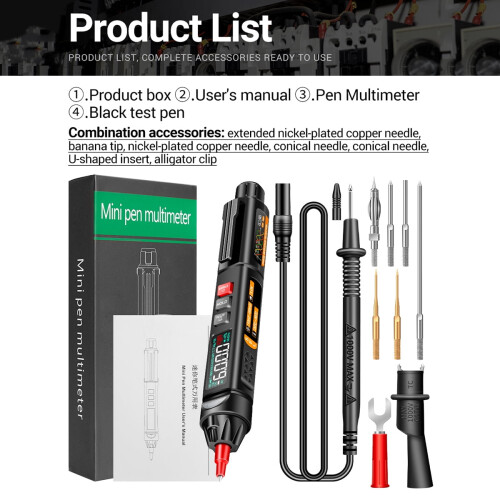 A3009 Pen Multimeter AC/ Voltage, Resistance, Temperature Measurement 1