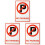 3Pièces Panneaux Interdiction De Stationner Couleurs Vives 2