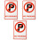 3Pièces Panneaux Interdiction De Stationner Couleurs Vives 3