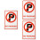 3Pièces Panneaux Interdiction De Stationner Couleurs Vives 6
