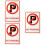 3Pièces Panneaux Interdiction De Stationner Couleurs Vives 7