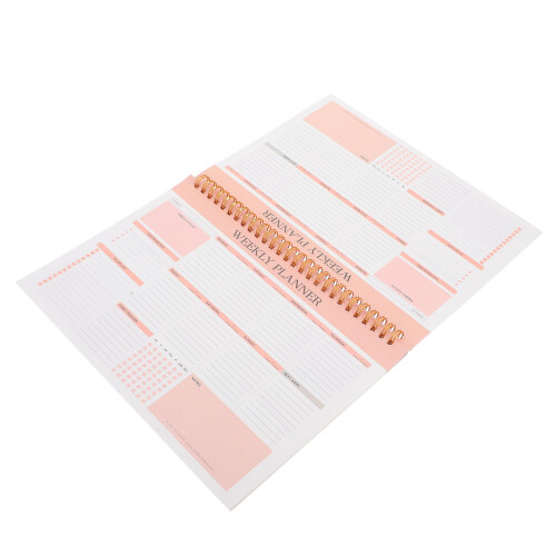 4Pièces Agenda Hebdomadaire Undaté Rose Pour 2