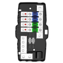 Car Audio Fuse Holder 4 Way Fuse Distribution Box for Automotive Systems 12V 0/4 Gauge with Ground