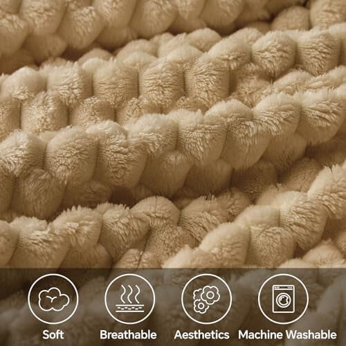 Κουβέρτα 3D Jacquard Camel Fleece, απαλή, άνετη θήκη για καναπέ/κρεβάτι, βελούδινη κουβέρτα 1