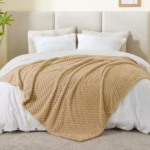 Κουβέρτα 3D Jacquard Camel Fleece, απαλή, άνετη θήκη για καναπέ/κρεβάτι, βελούδινη κουβέρτα 2