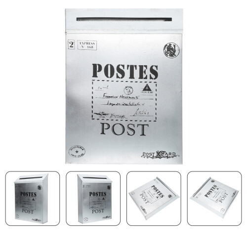 3Pcs Iron Mailbox Wall-Mounted Letter Box for Home Use 2