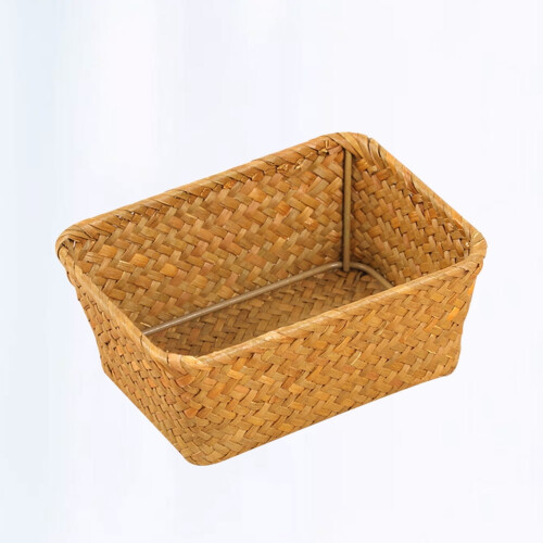 Handwoven Seaweed Snack Storage Box Light Brown 2