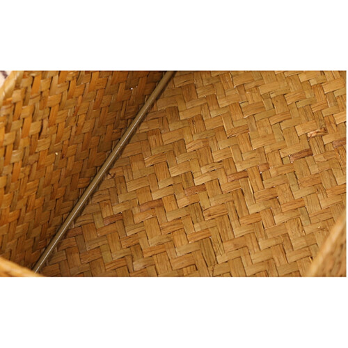 Handwoven Seaweed Snack Storage Box Light Brown 1