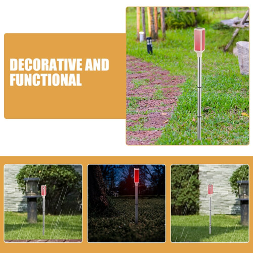 Solar Driveway Marker Light - Red, Weatherproof, 77cm 1