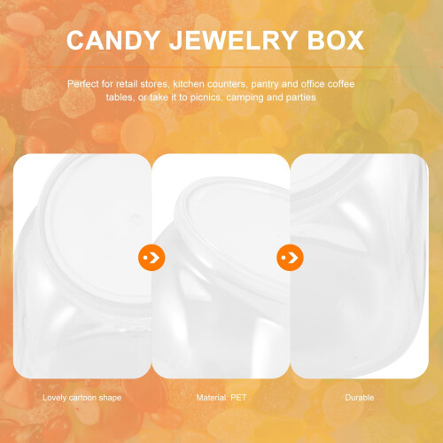Clear Plastic Candy Jar with Lid, 1500 ml 1