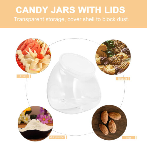 Clear Plastic Candy Jar with Lid, 1500 ml 2