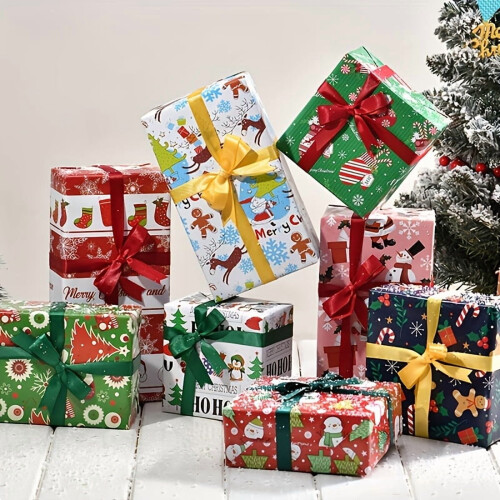 12 st presentpapper söt jultomtehatt snögubbe presentpapper 2