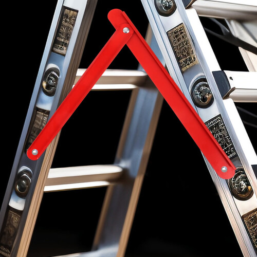 Folding Step Ladder Hinge Replacement Kit, Lightweight Step Ladder Parts Galvanized Metal Hinge Part with Adjustable Angle, Red 1