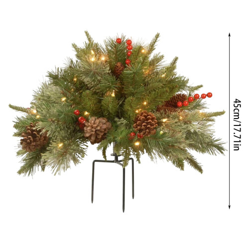 18" Prelit Frosted Artificial Christmas Tree with Warm 2