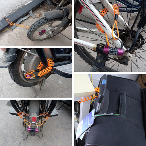Motorcycle Disc Lock Wire Motorcycle Disc Lock Cable Coiled Cable Motorcycle Alarm Disc Disc Lock Wire Disc Lock Cable 1