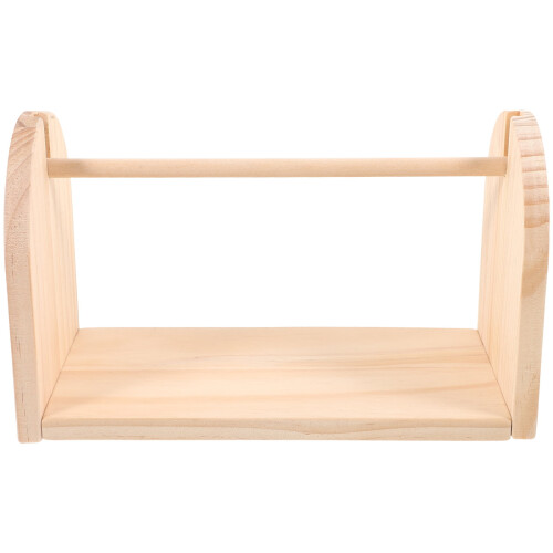 Wood Spool Holder Beige 1Set 9.43X5.11X3.85In 2