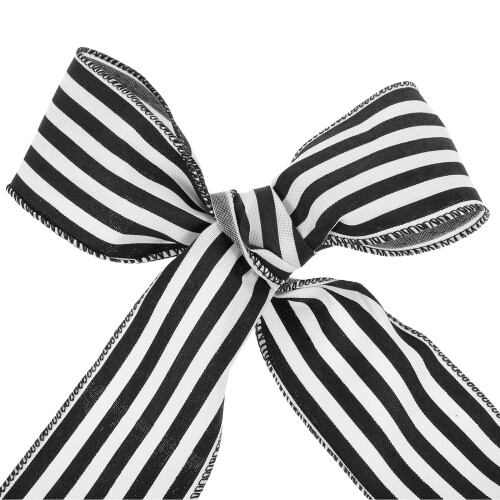 Κορδέλα χειροτεχνίας Twill, ασπρόμαυρη ριγέ 450,00X6,30X0,10εκ. 2