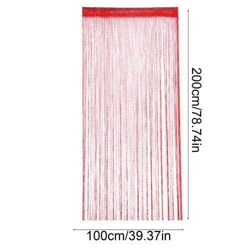 Karymi Flat Silver Thread Beaded Curtain with Tassels 1-Pack 2