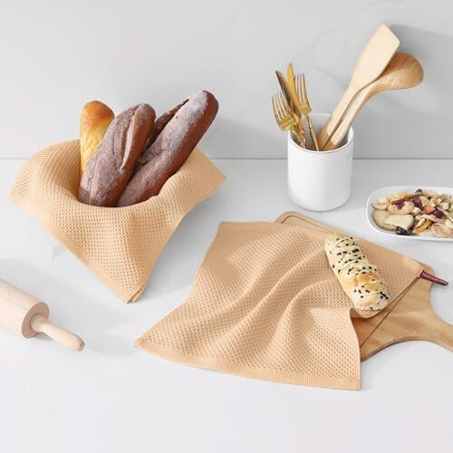100% Cotton Waffle Dish Cloths 12x12 in 12-Pack 1