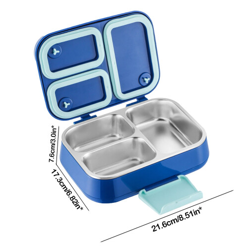 Μονωμένο Bento Box 3 τμημάτων, αδιάβροχο θερμικό δοχείο φαγητού, κατάλληλο για φούρνο 2