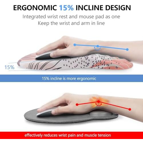 Ergonomisk sett med håndleddsstøtte for tastatur og musematte 1