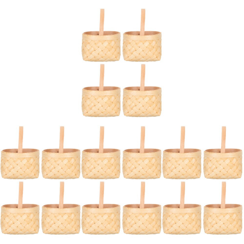 16Pièces Mini Paniers En Bois Marron Pour Organisation Maison 2