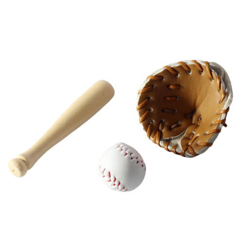 Ensemble de baseball miniature de simulation, accessoires de décoration, mini battes de baseball 1