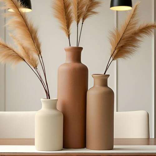 Set of 3 Modern Ceramic Vases – Neutral Matte Finish 1