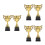 6Pièces Trophées Dorés Plastiques Prix Étudiants Décorations De 4