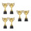 6Pièces Trophées Dorés Plastiques Prix Étudiants Décorations De 8