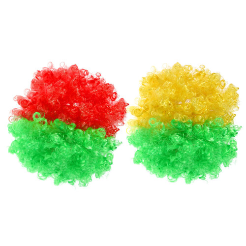 8Pièces Perruques Afro Pet Colorées Pour Déguisement 2